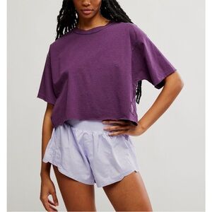 NWOT FP Movement Inspire Short Sleeve Tee in Black Cherry Purple Size XS